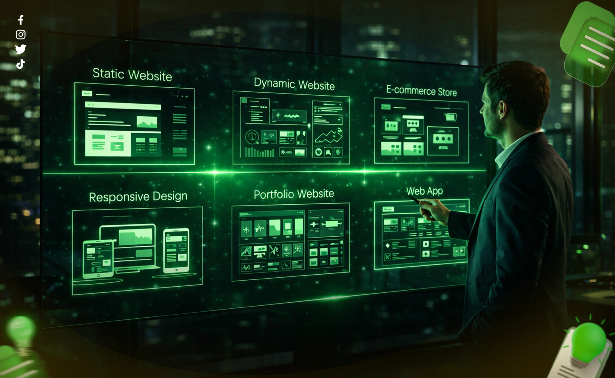 أنواع تصاميم المواقع الإلكترونية